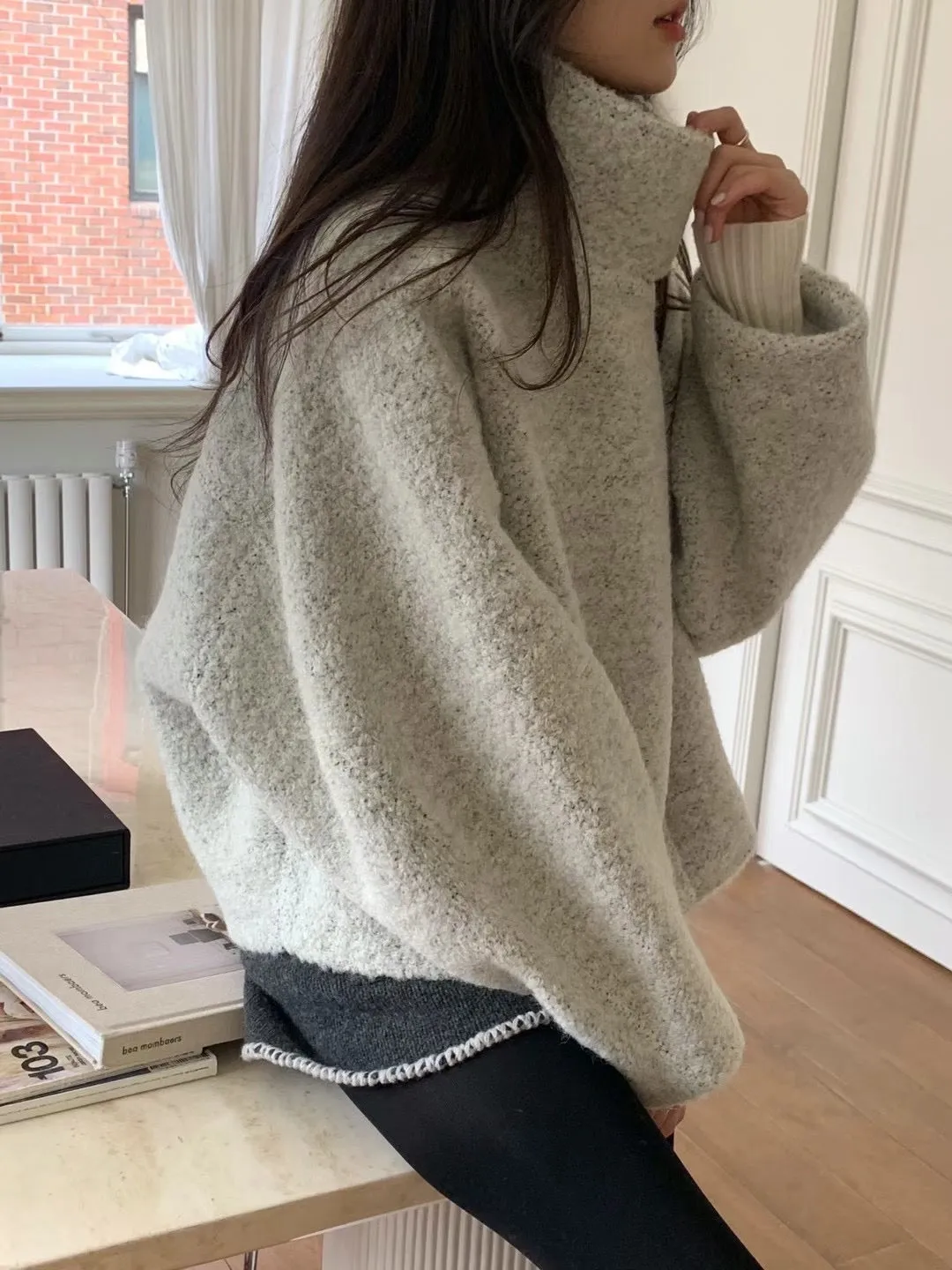 11月PO 高質高級感 ｜ 1124107 Alpaca wool廓型oversized 短版外套
