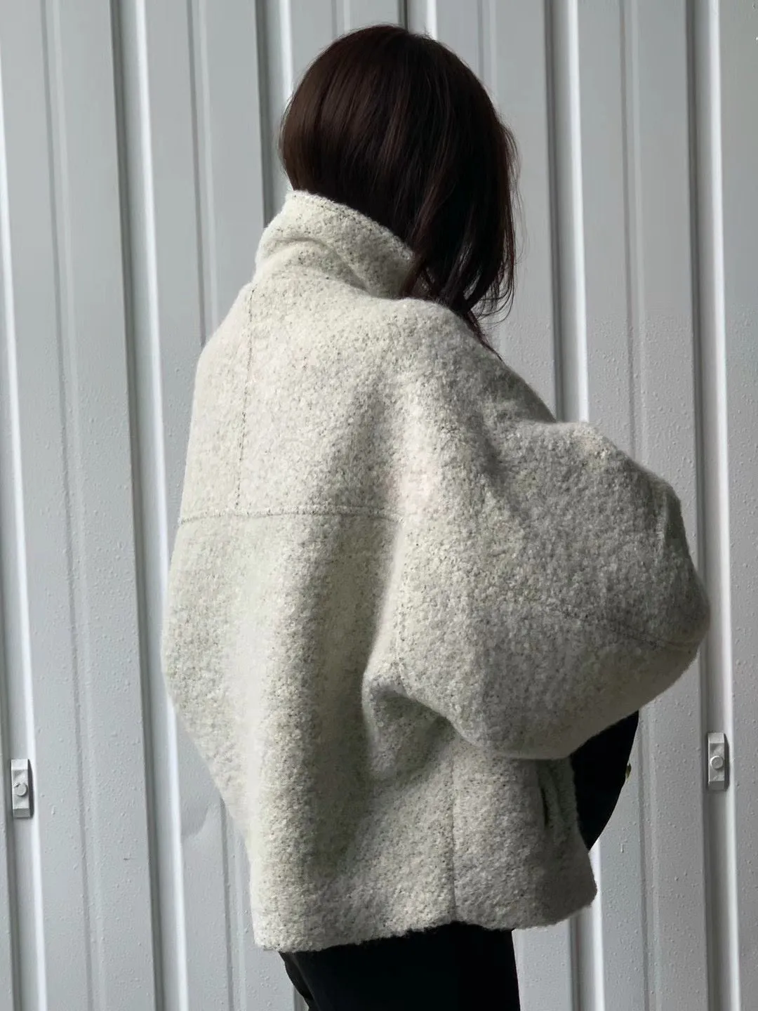 11月PO 高質高級感 ｜ 1124107 Alpaca wool廓型oversized 短版外套