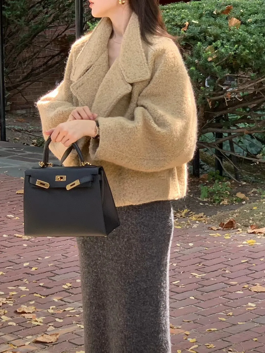 11月PO 高質高級感 ｜ 1124107 Alpaca wool廓型oversized 短版外套