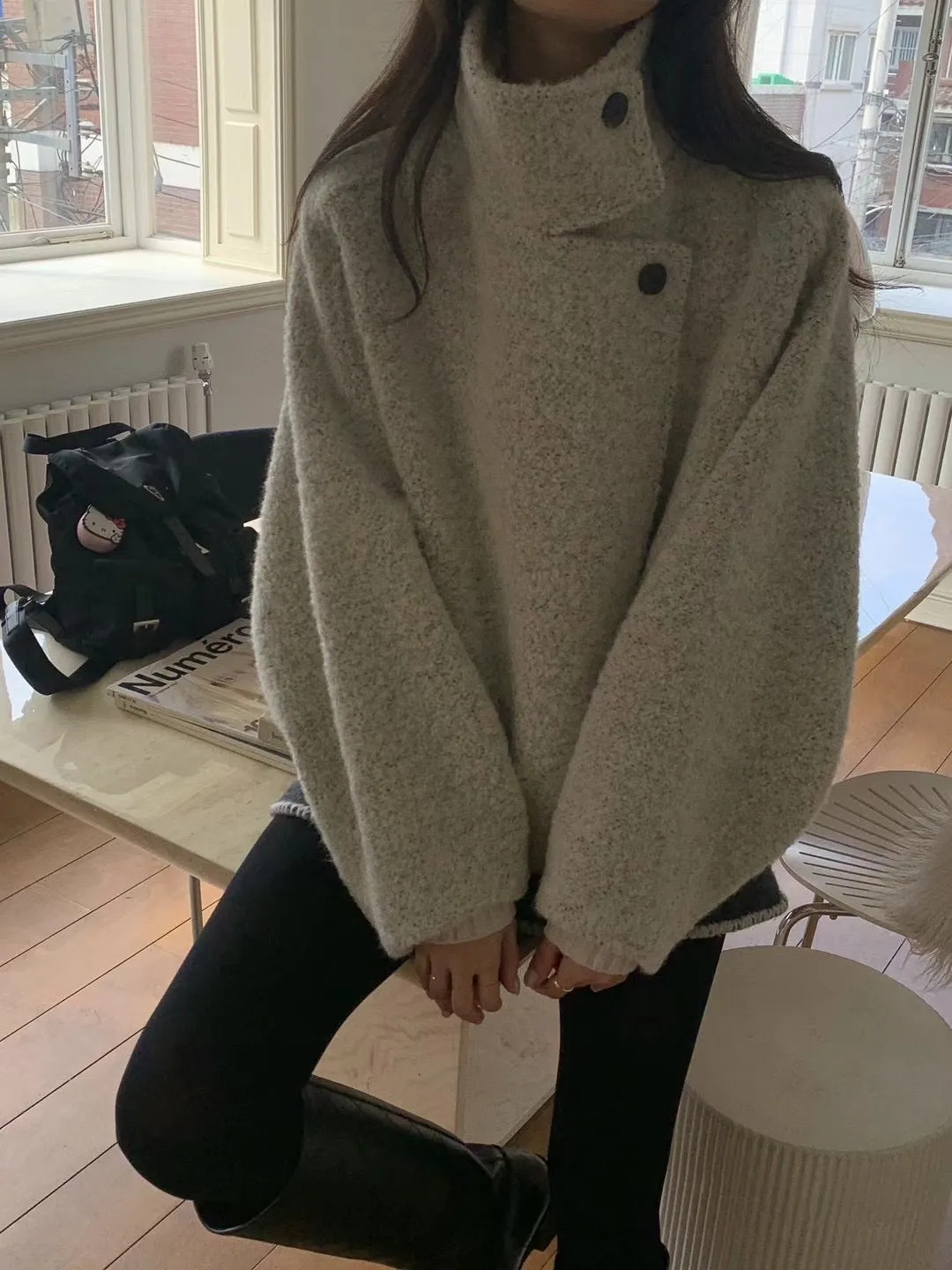 11月PO 高質高級感 ｜ 1124107 Alpaca wool廓型oversized 短版外套