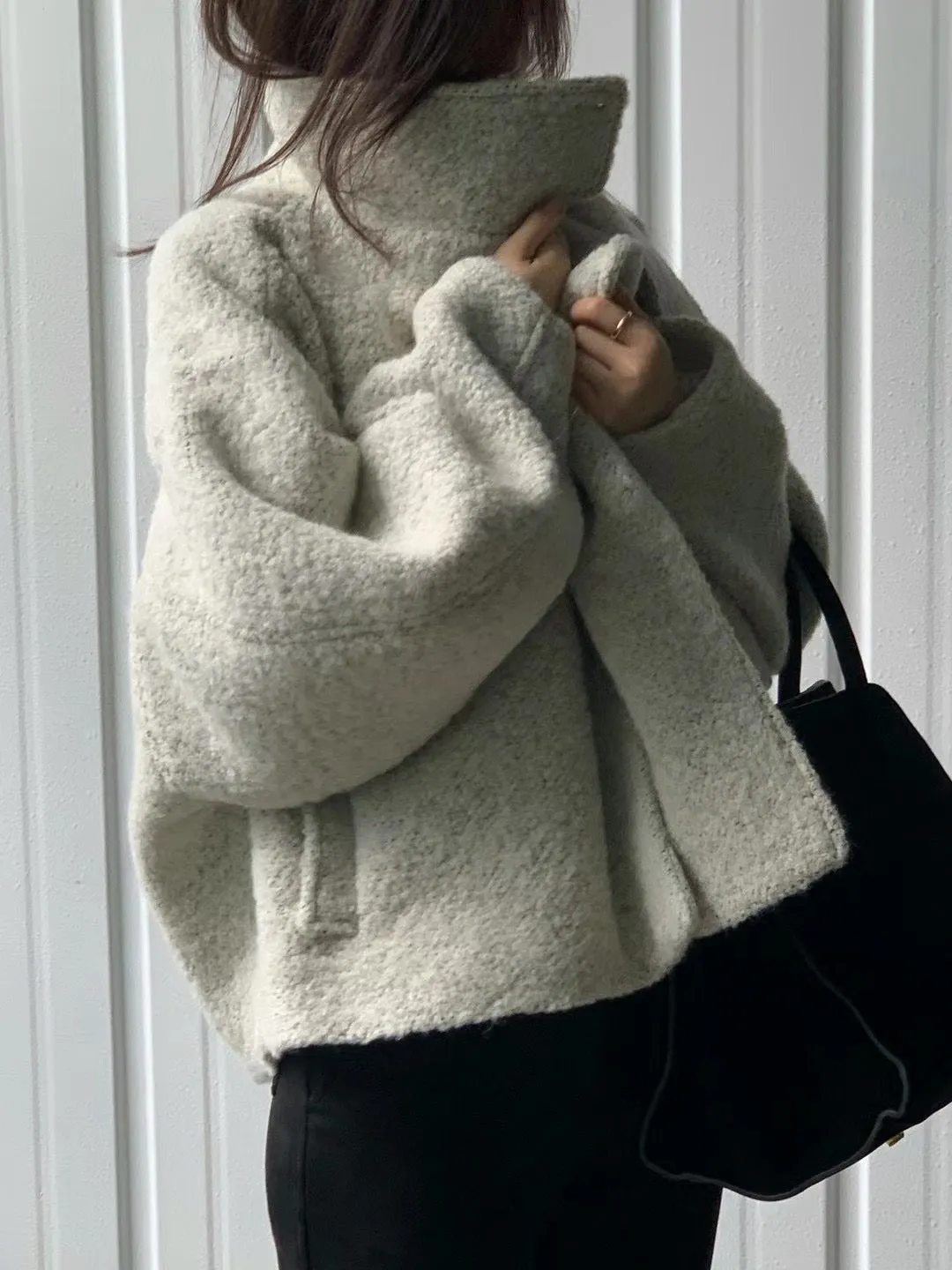 11月PO 高質高級感 ｜ 1124107 Alpaca wool廓型oversized 短版外套