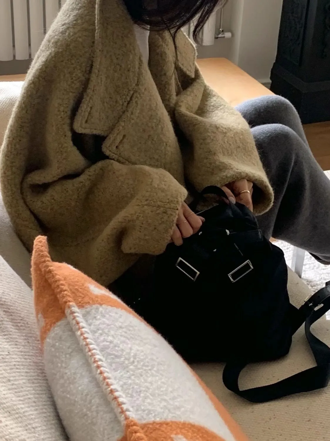 11月PO 高質高級感 ｜ 1124107 Alpaca wool廓型oversized 短版外套