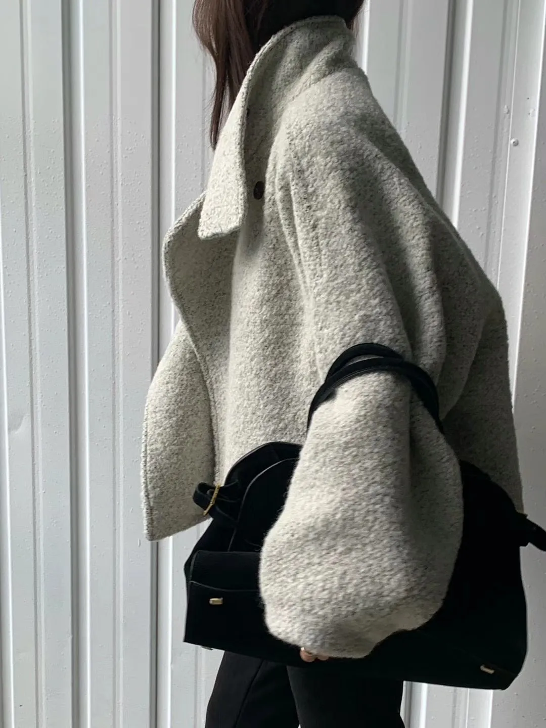11月PO 高質高級感 ｜ 1124107 Alpaca wool廓型oversized 短版外套