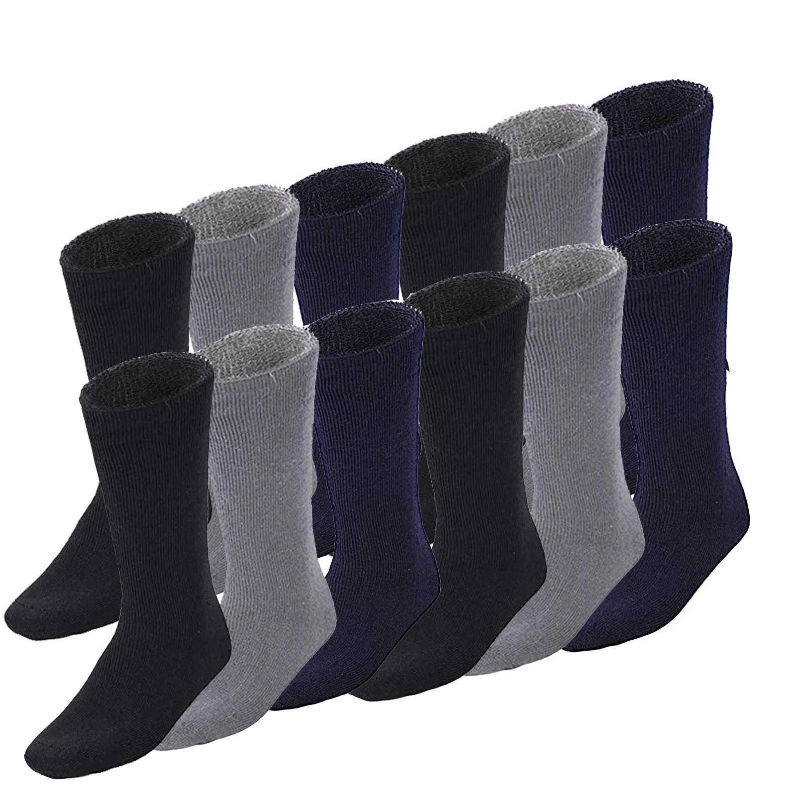 12 Pairs BAMBOO SOCKS Mens Heavy Duty Premium Thick Work Socks Cushion BULK