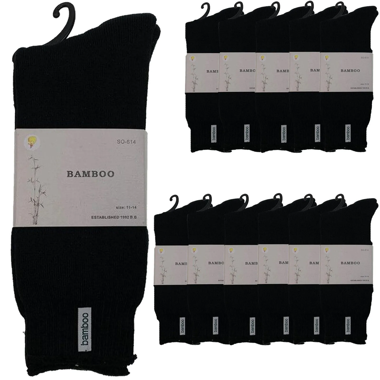 12 Pairs PREMIUM BAMBOO SOCKS Mens Heavy Duty Thick Work Socks BULK Cushion