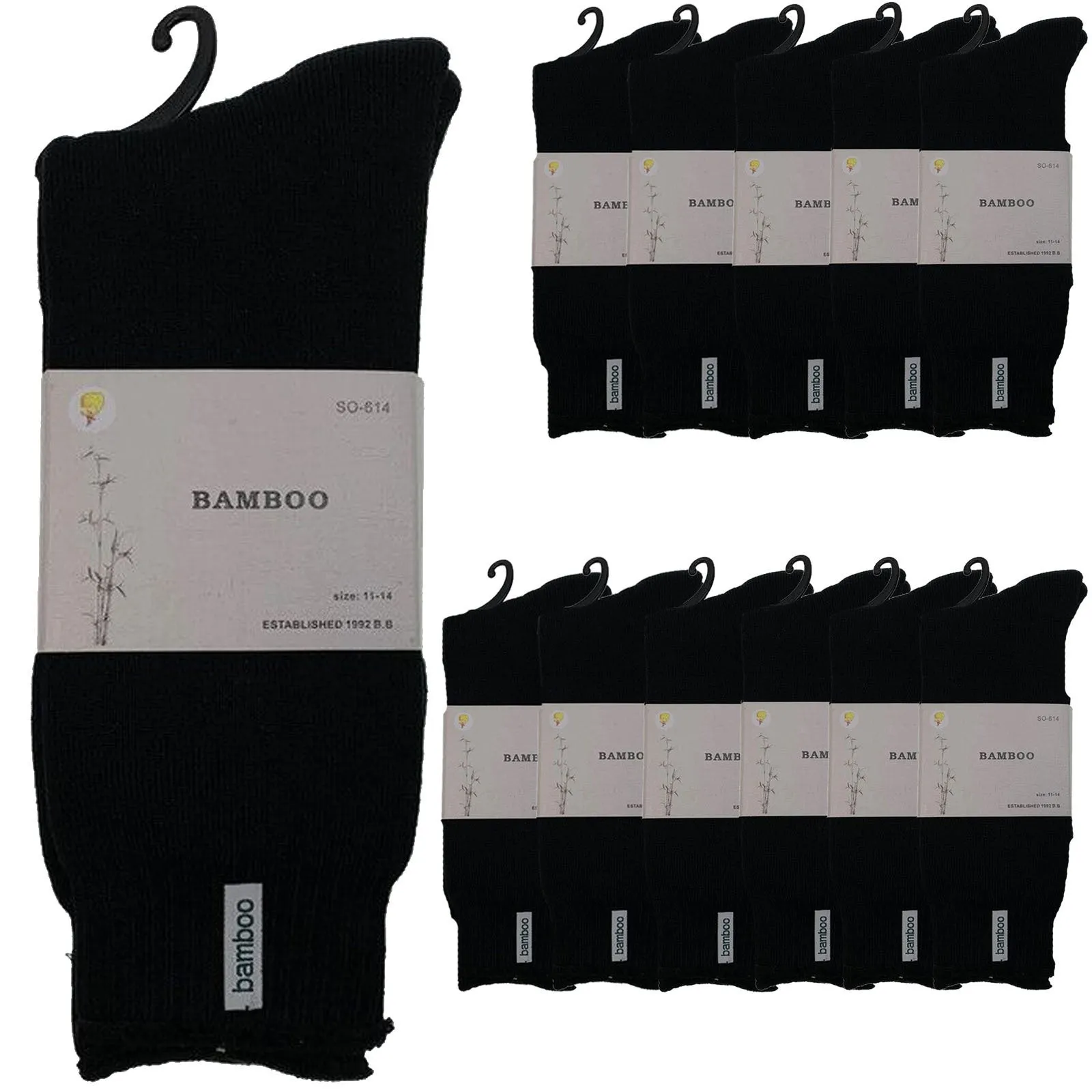 12 Pairs PREMIUM BAMBOO SOCKS Mens Heavy Duty Thick Work Socks BULK Cushion