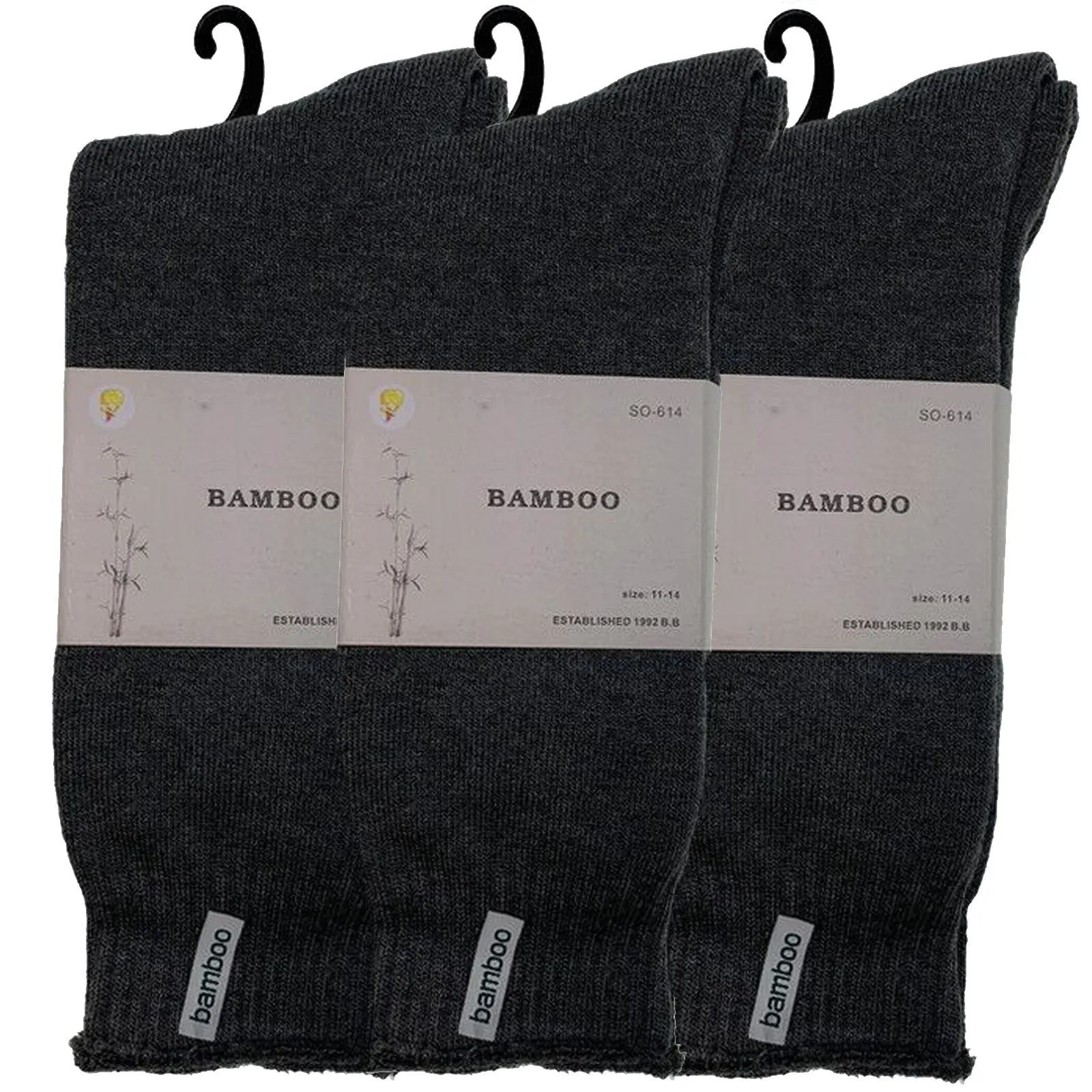3 Pairs PREMIUM BAMBOO SOCKS Mens Heavy Duty Thick Work Socks BULK Cushion