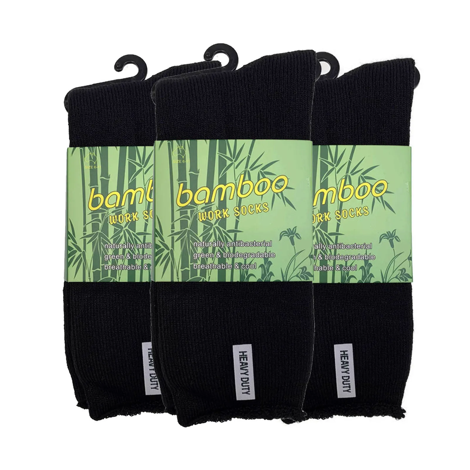 3 Pairs PREMIUM BAMBOO SOCKS Mens Heavy Duty Thick Work Socks Cushion BULK