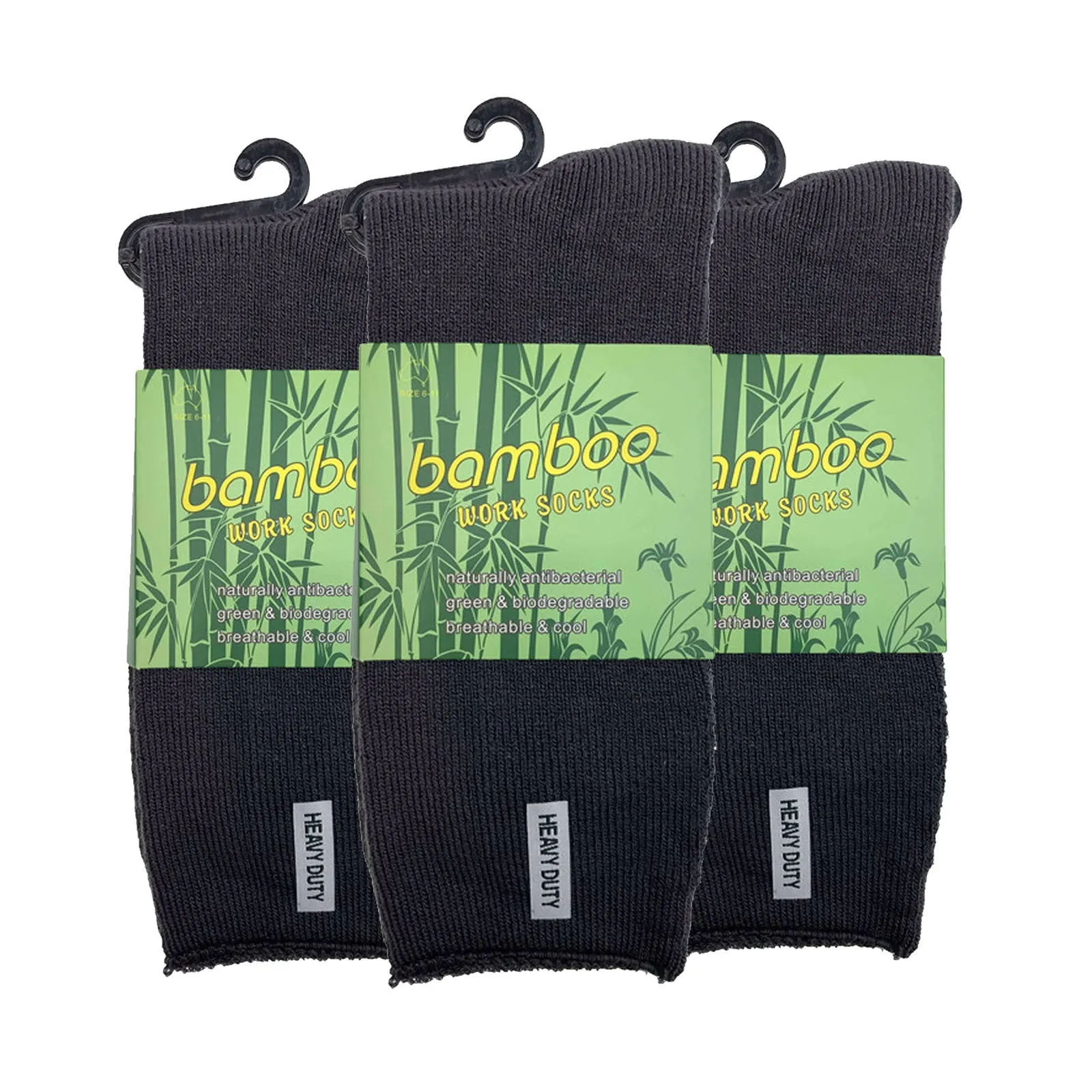 3 Pairs PREMIUM BAMBOO SOCKS Mens Heavy Duty Thick Work Socks Cushion BULK