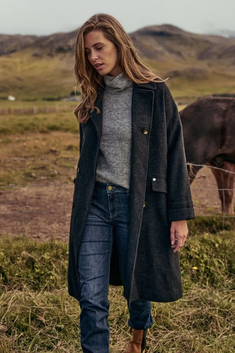 Aidy Thora Rollneck Knit | Grey Melange | Strik fra Mos Mosh