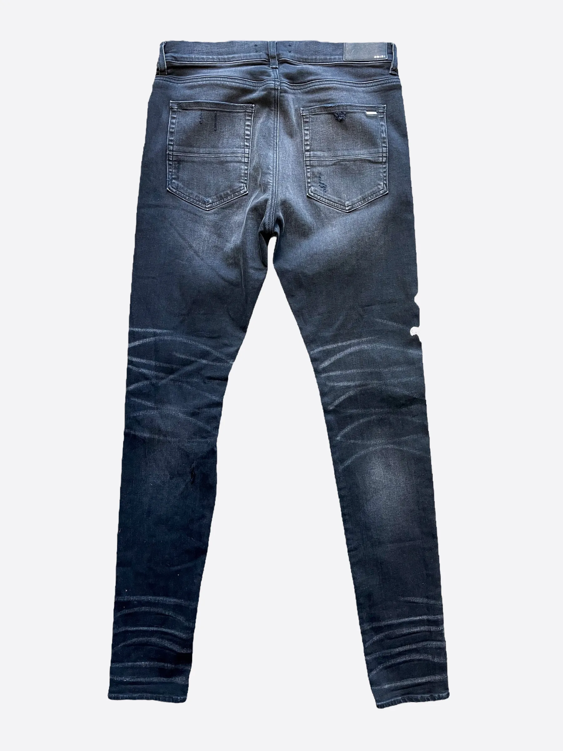 Amiri Cherub Logo Distressed Denim