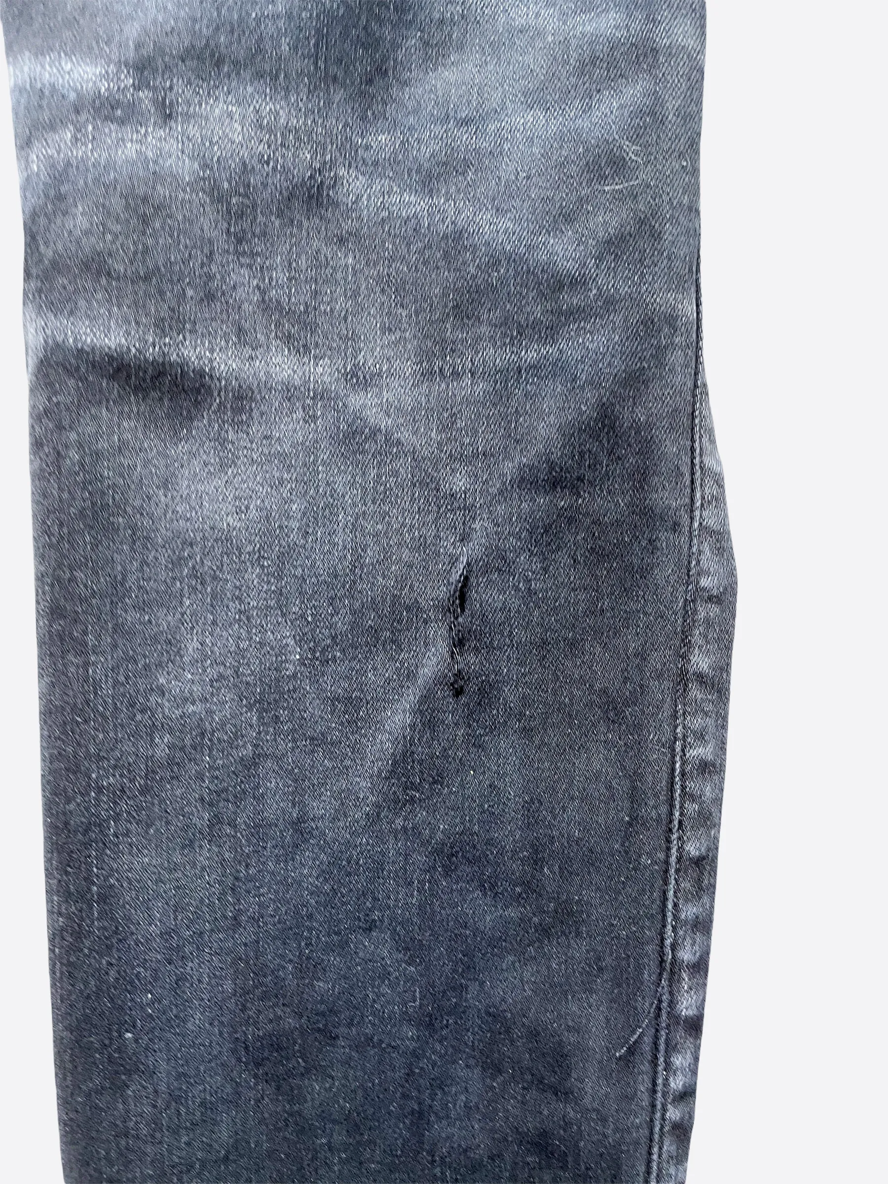 Amiri Cherub Logo Distressed Denim