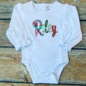 Applique Name Baby Bodysuit