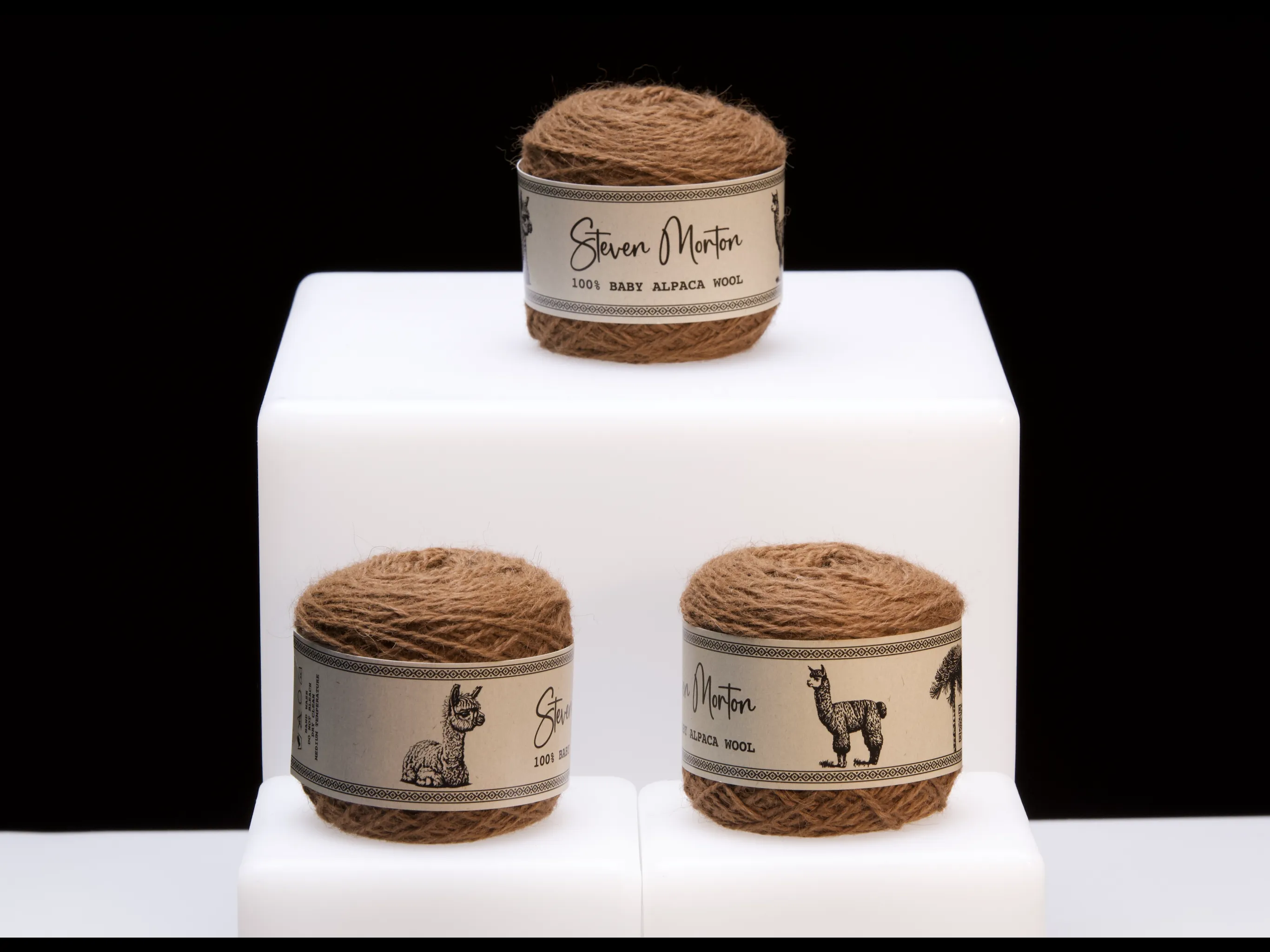 Baby Alpaca Yarn - Natural Brown (Set of 3)