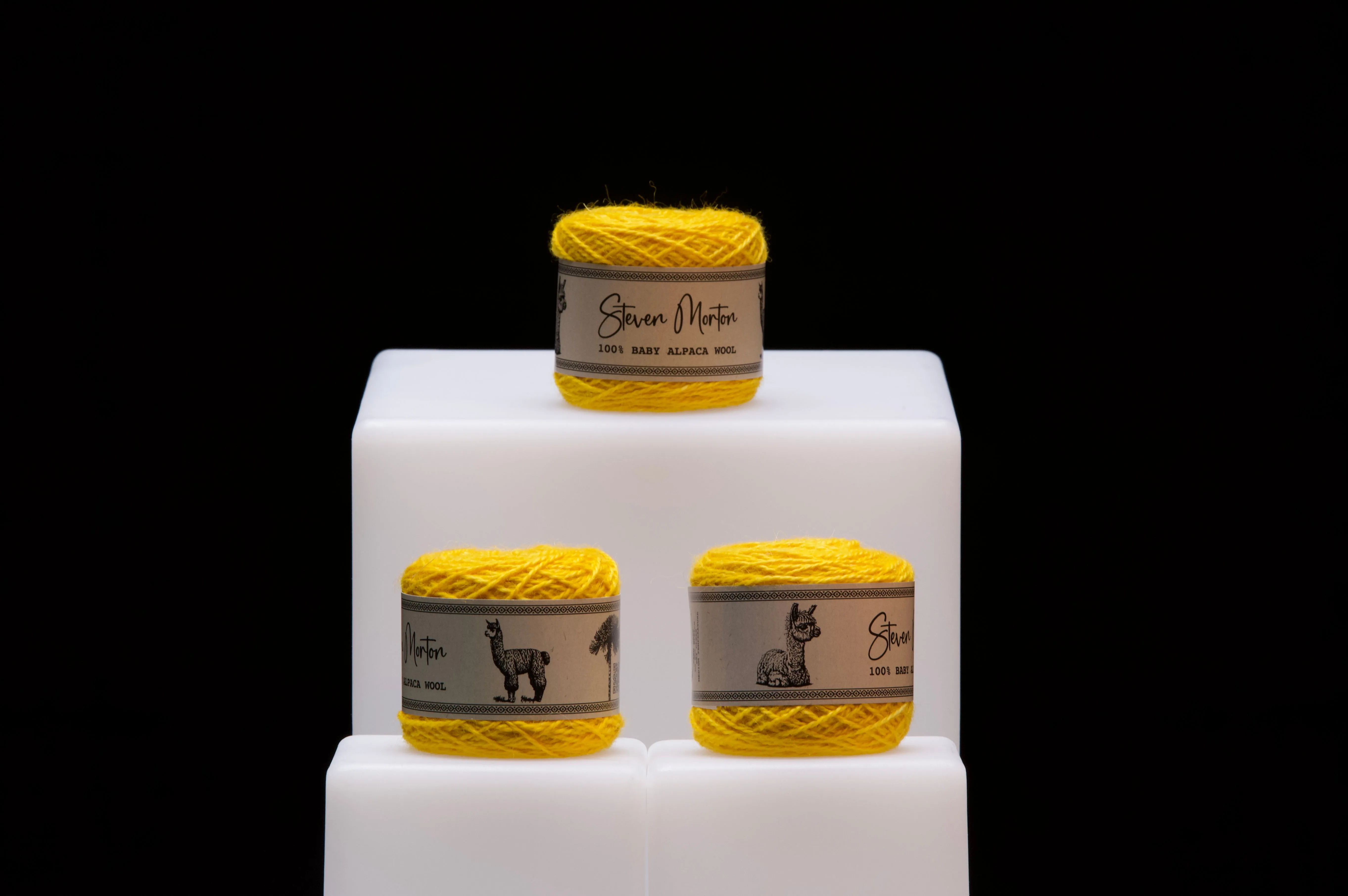 Baby Alpaca Yarn - Yellow (set of 3)