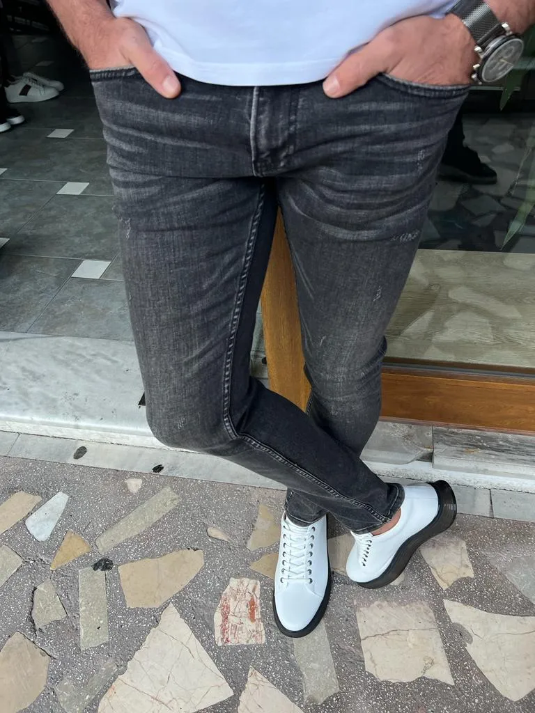 Black Slim Fit Jeans for Men by GentWith.com | Free Worldwide Shipping