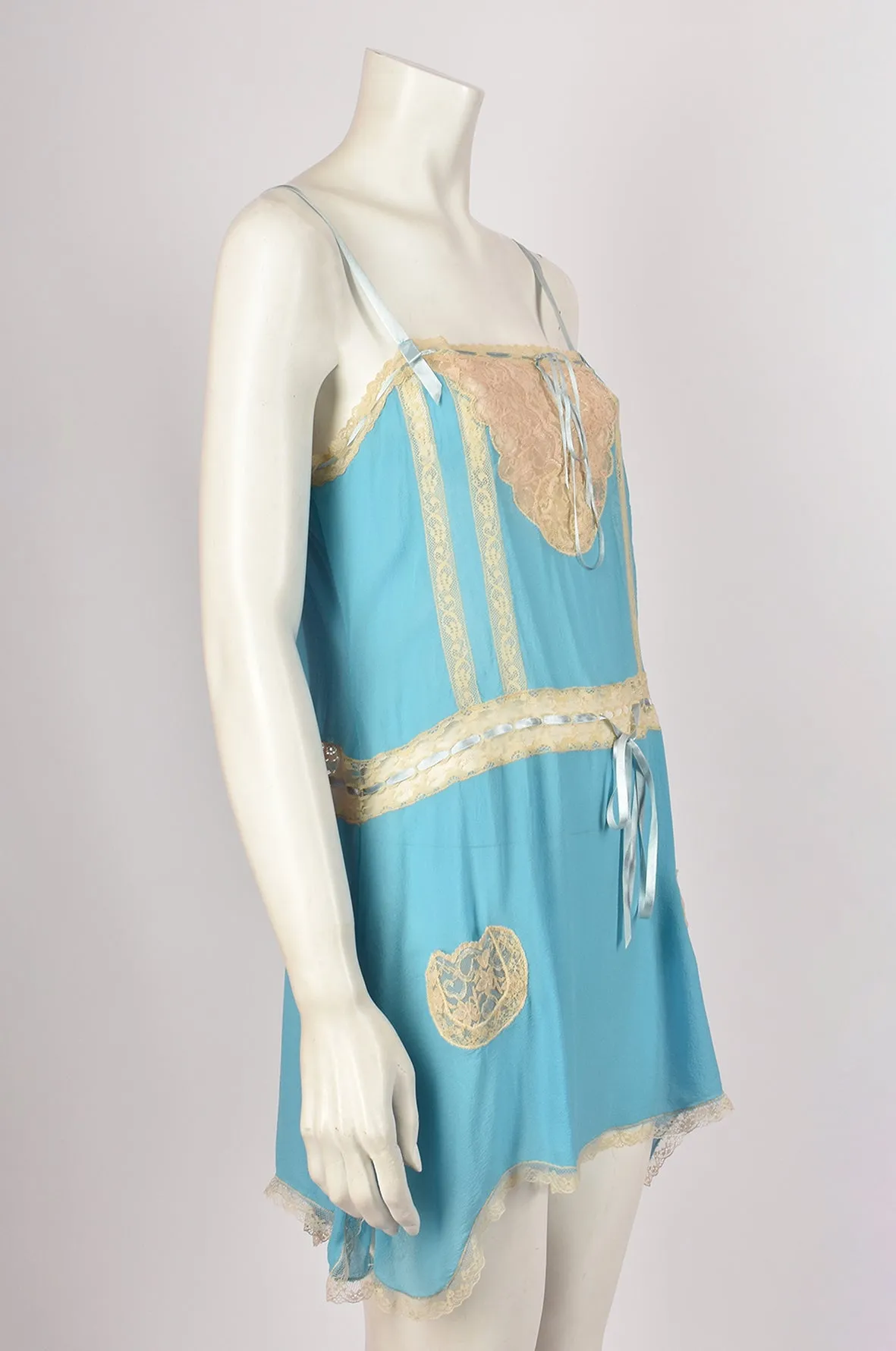 BLUE SILK SLIP
