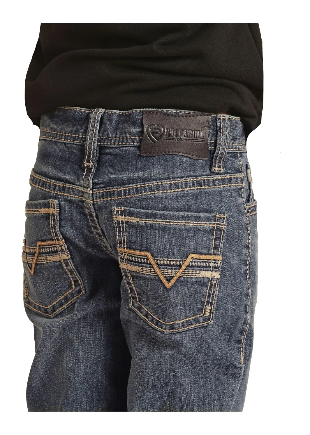 Boy's Rock & Roll Reflex Beige V Revolver Jean