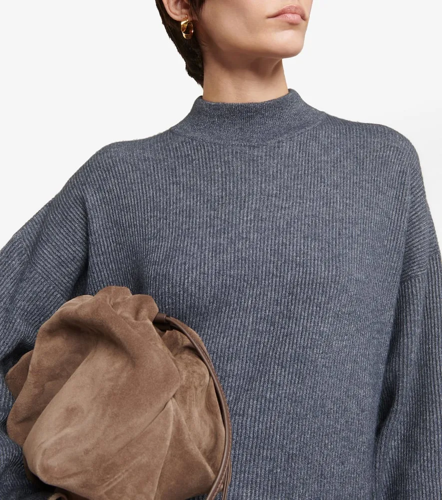 Brunello Cucinelli Ribbed-knit cotton and alpaca midi dress