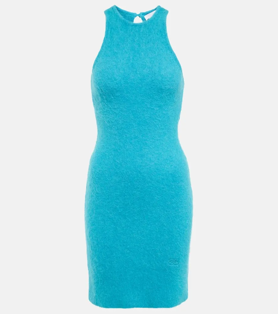 Ganni Alpaca and wool-blend minidress