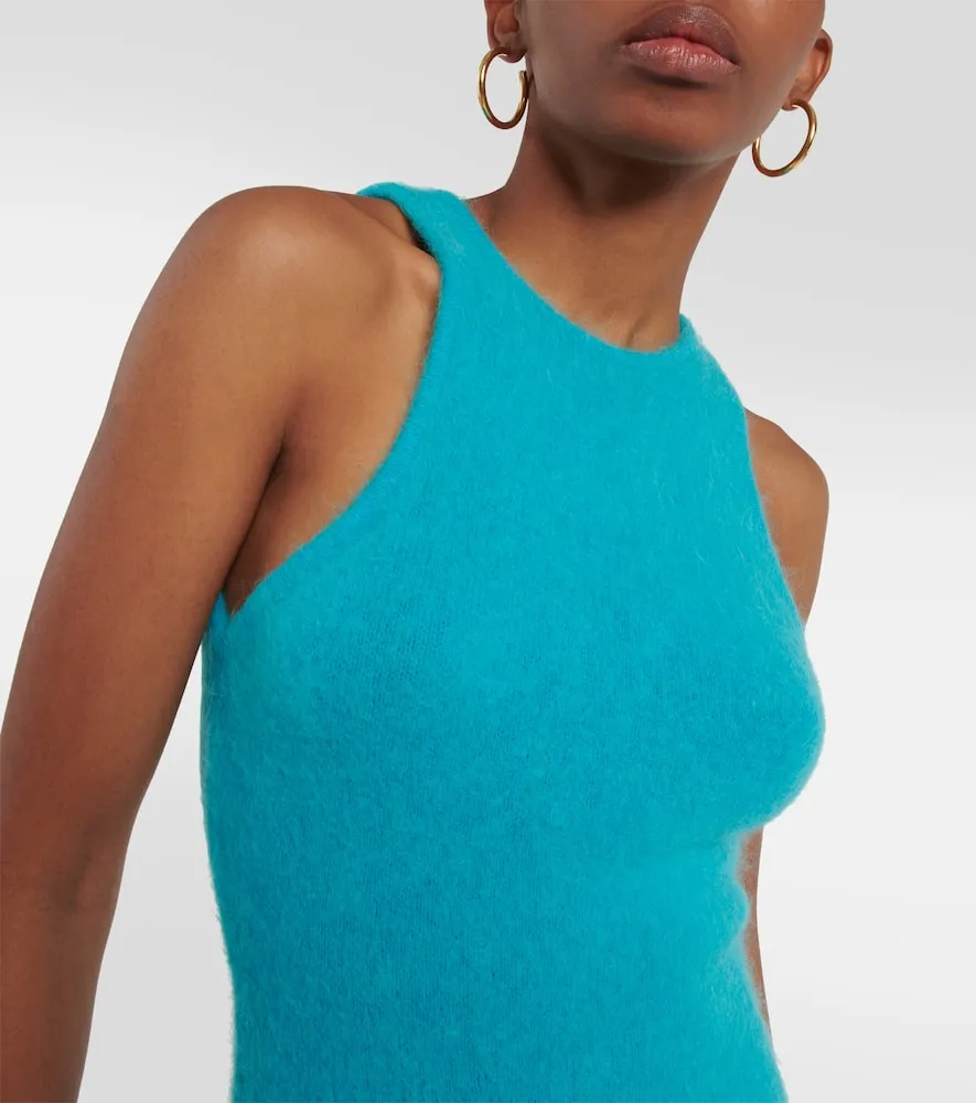 Ganni Alpaca and wool-blend minidress
