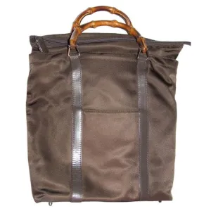Gucci Bag Tote W Canvasleather Top Handle Shopper Handles Burgundy Brown Canvasbamboo Canvasleatherb