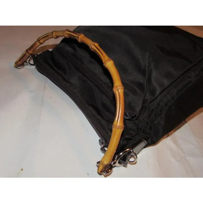 Gucci Vintage Pursesdesigner Purses Brown Canvas And Leather With A Bamboo Handle Accents Satchel