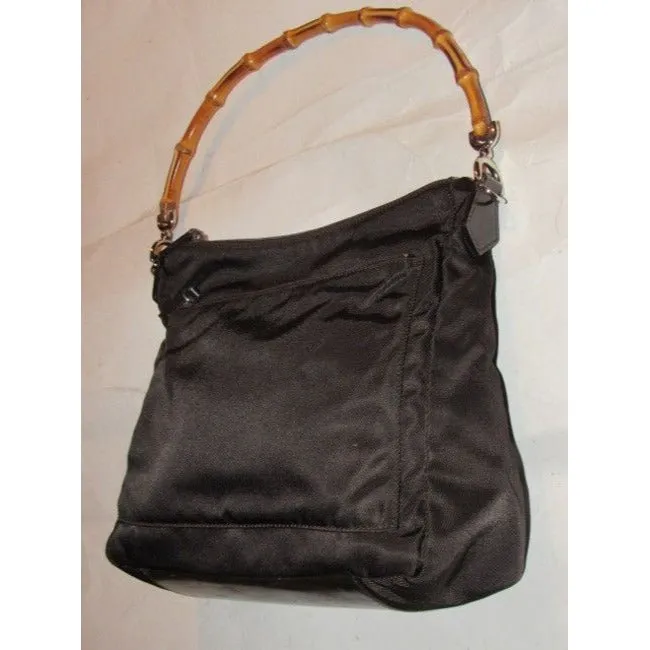 Gucci Vintage Pursesdesigner Purses Brown Canvas And Leather With A Bamboo Handle Accents Satchel