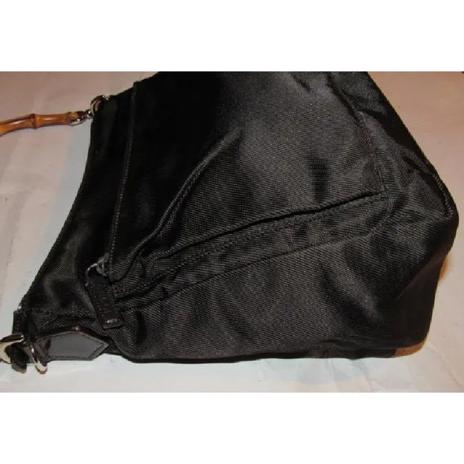 Gucci Vintage Pursesdesigner Purses Brown Canvas And Leather With A Bamboo Handle Accents Satchel
