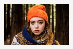 Hand loom Alpaca wrap - Blue - Gold - Nude