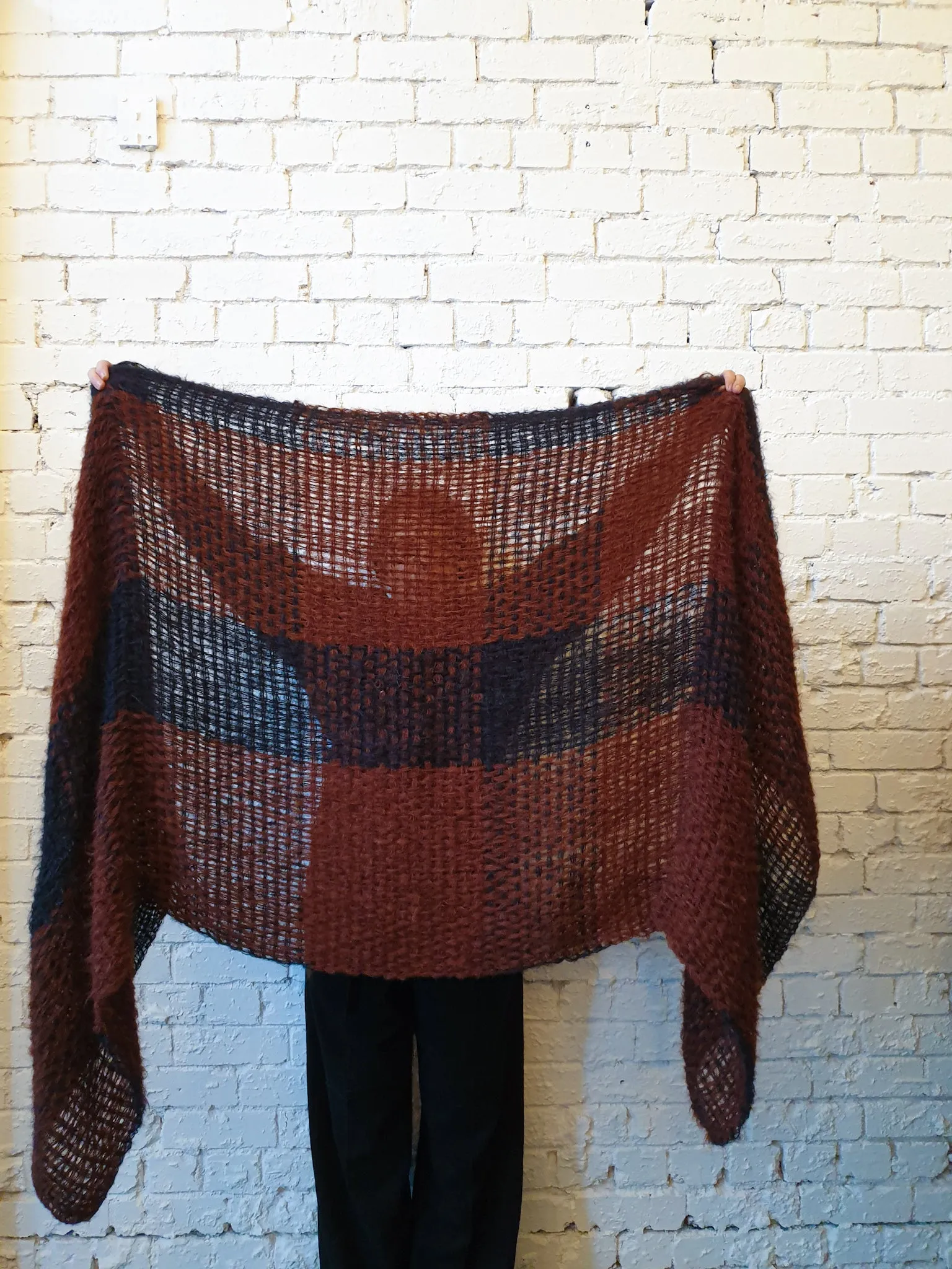 Hand loom Alpaca wrap - Pinks