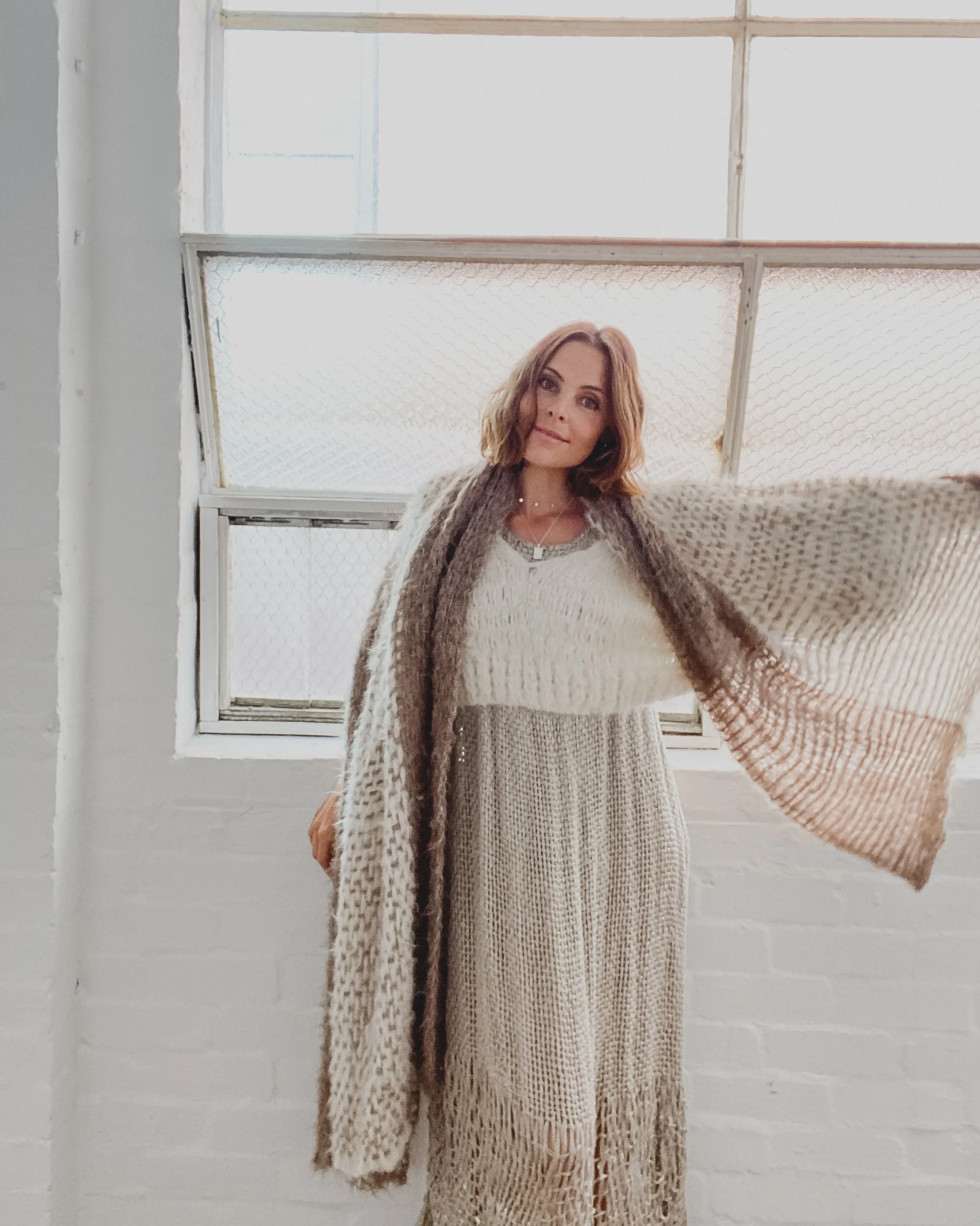 Hand loom Alpaca wrap - Pinks