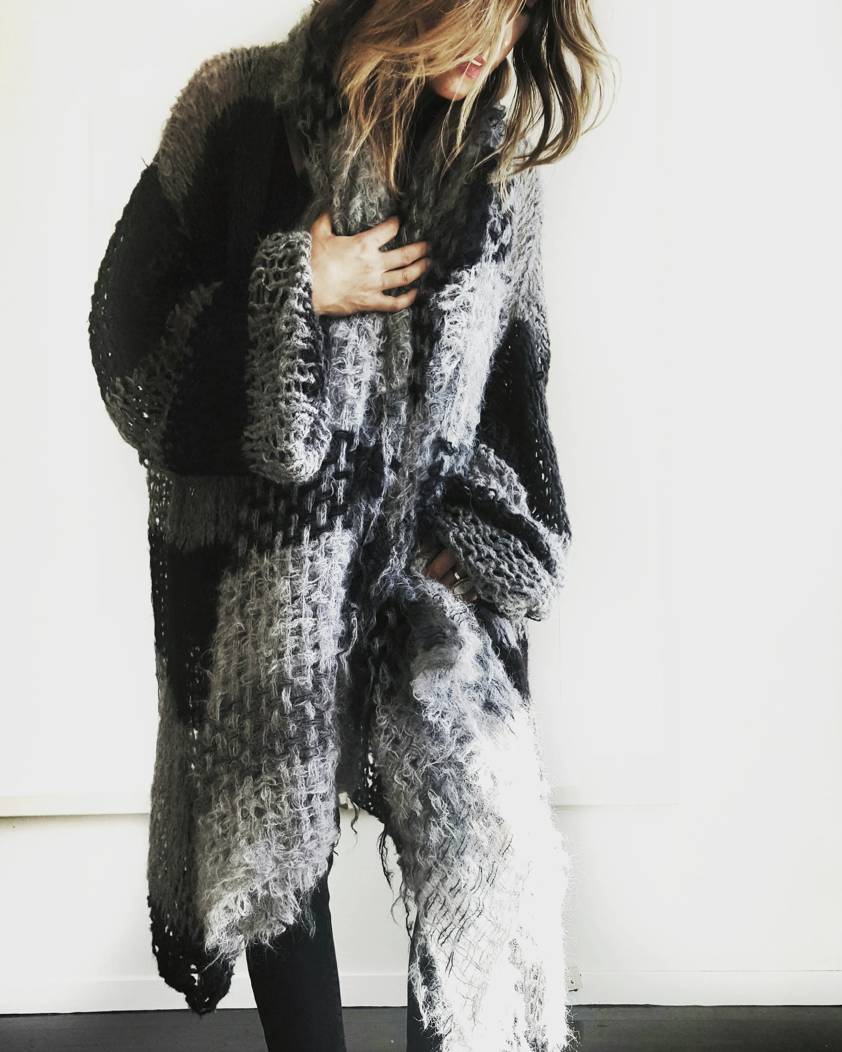 Hand loom Alpaca wrap - Pinks