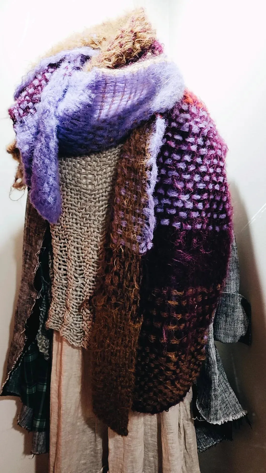 Hand loom Alpaca wrap - Pinks