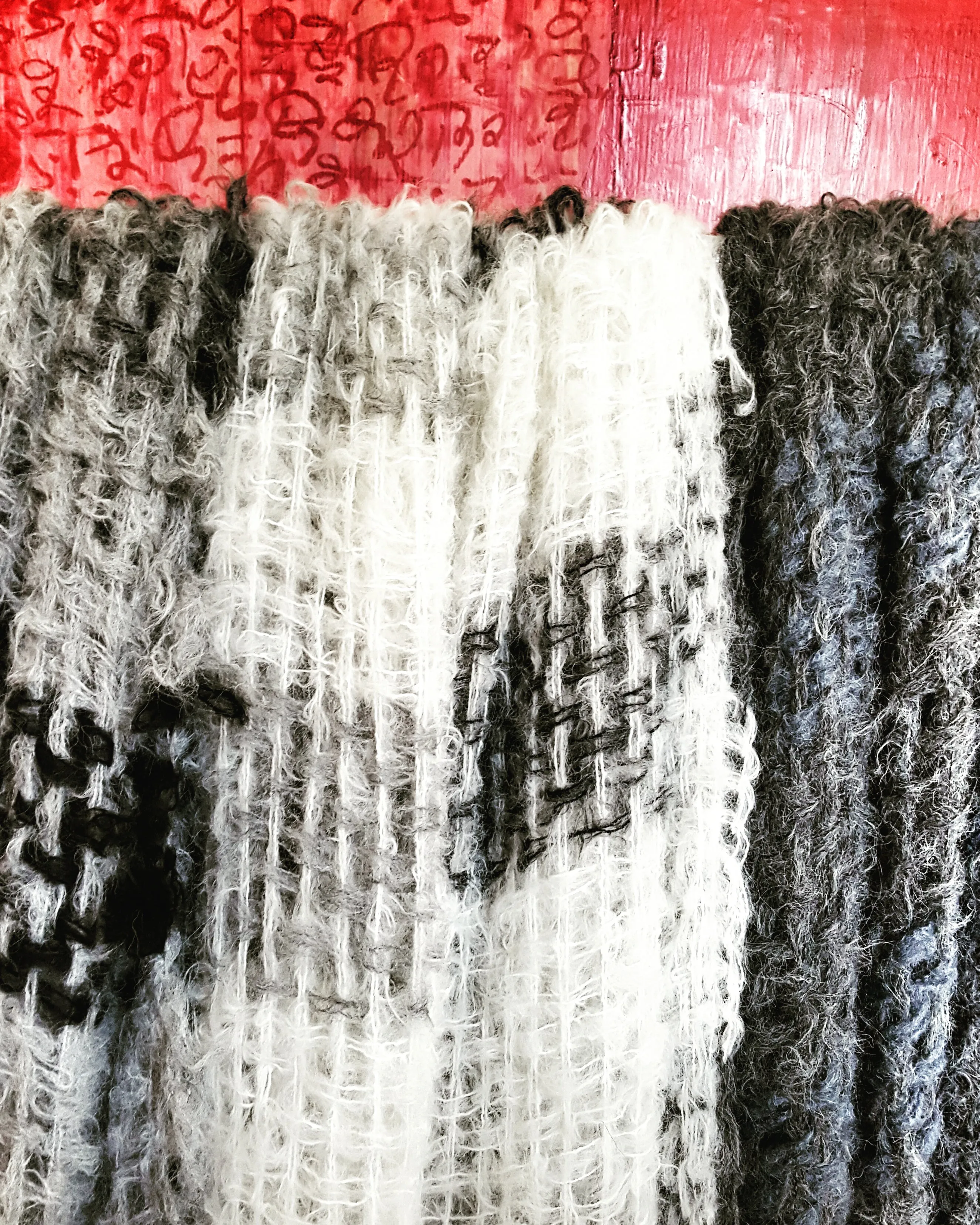 Hand loom Alpaca wrap - Pinks