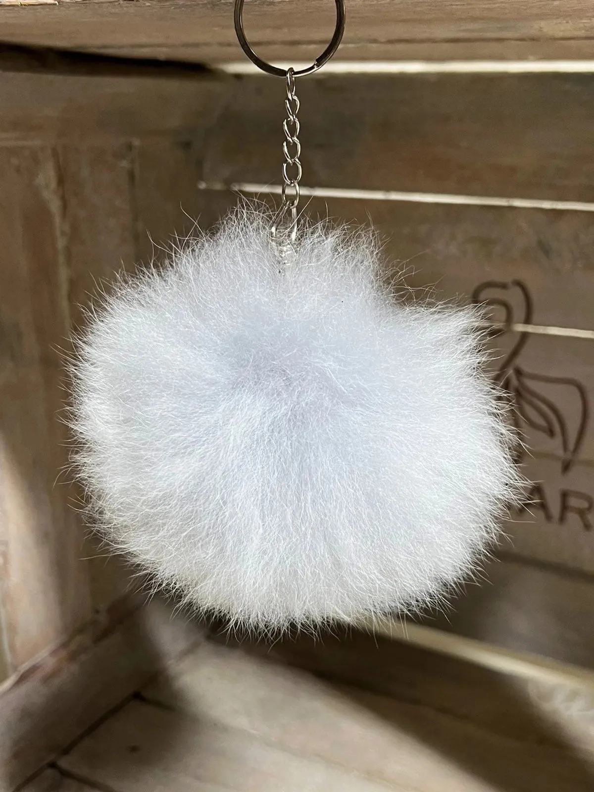 Inkari Alpaca-off white Fluffball-Keychain-Bag Charm