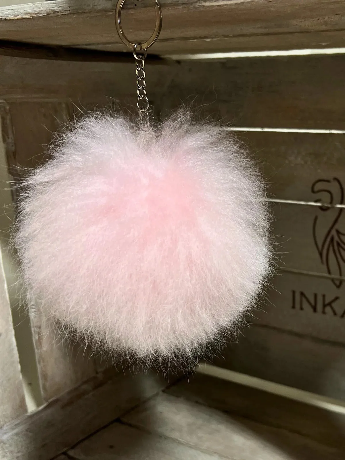 Inkari Alpaca-pink Fluffball-Keychain-Bag Charm