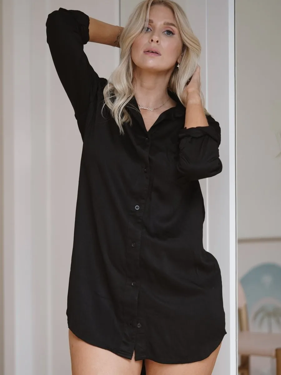 Long Bamboo Shirt - Black