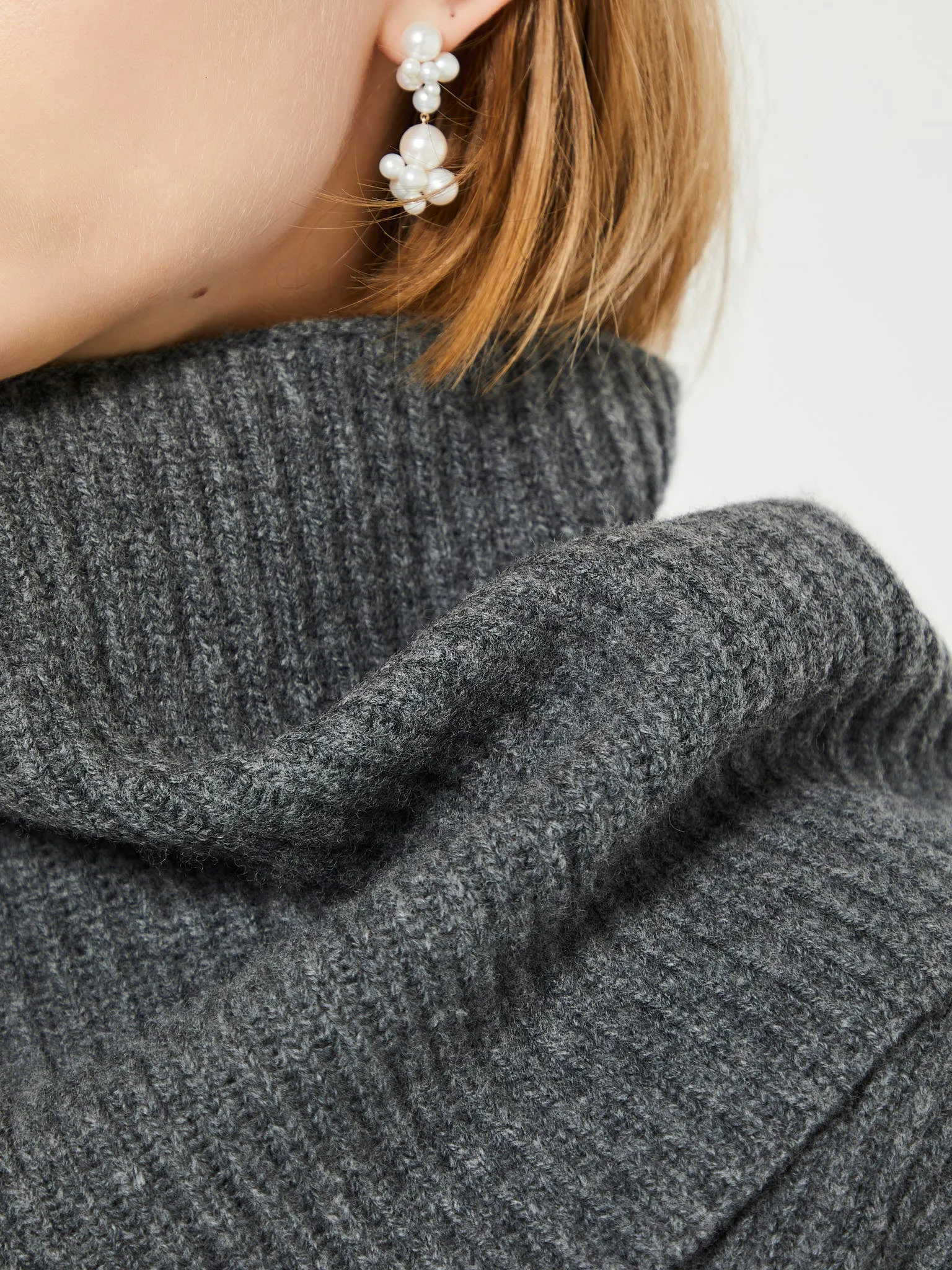 Long Scarf Knit in Dark Grey Melange