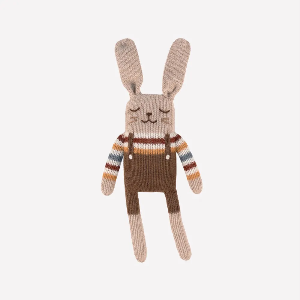 Main Sauvage - bunny knit toy rainbow sweater