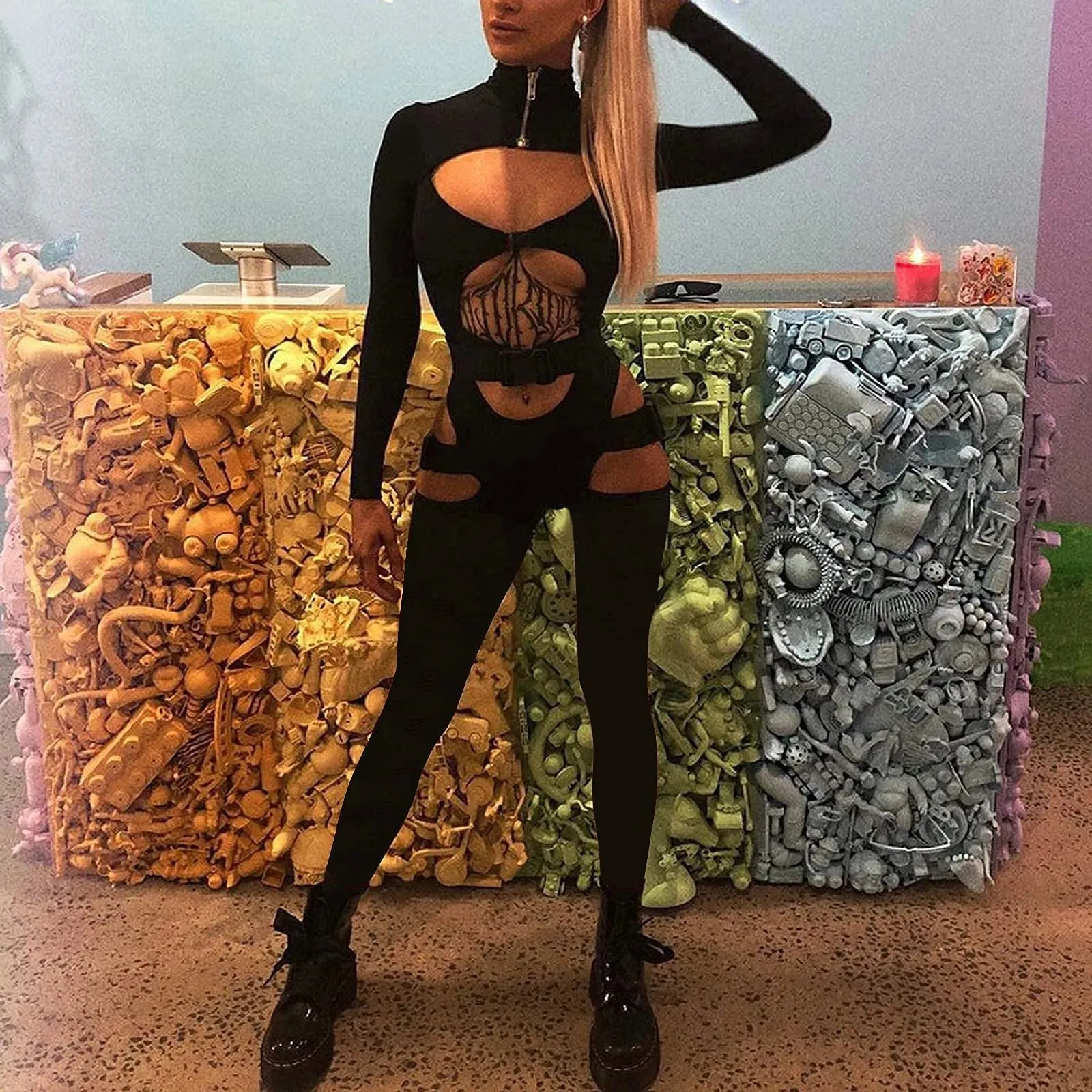Matrix Hollow Out Bodysuit
