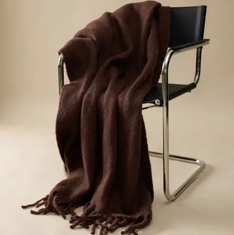 MERINO ALPACA THROW | COCOA