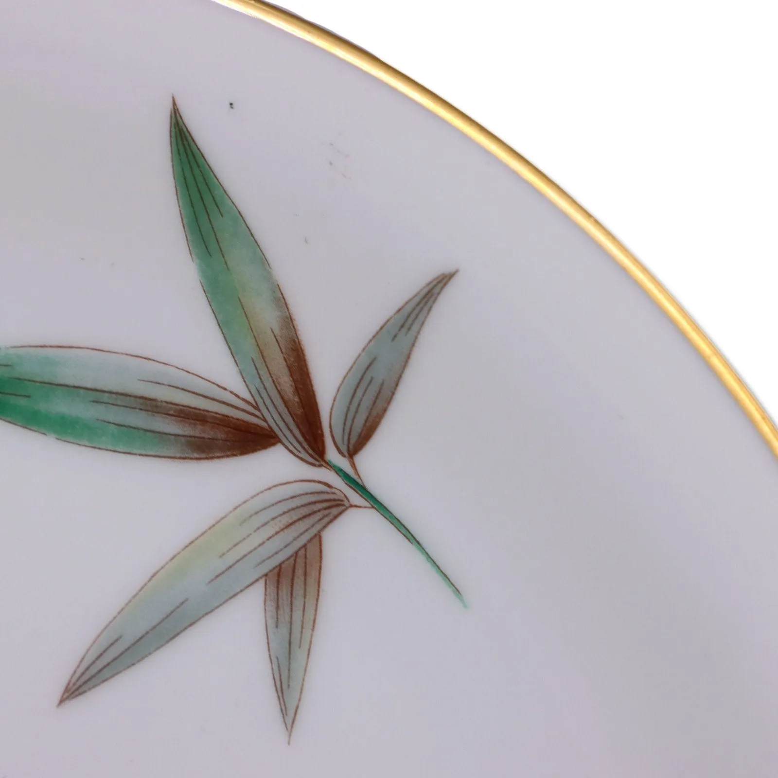 Noritake Canton 5026 Dinner Plate 10" Bamboo Gold Trim Japan vintage 1950’s