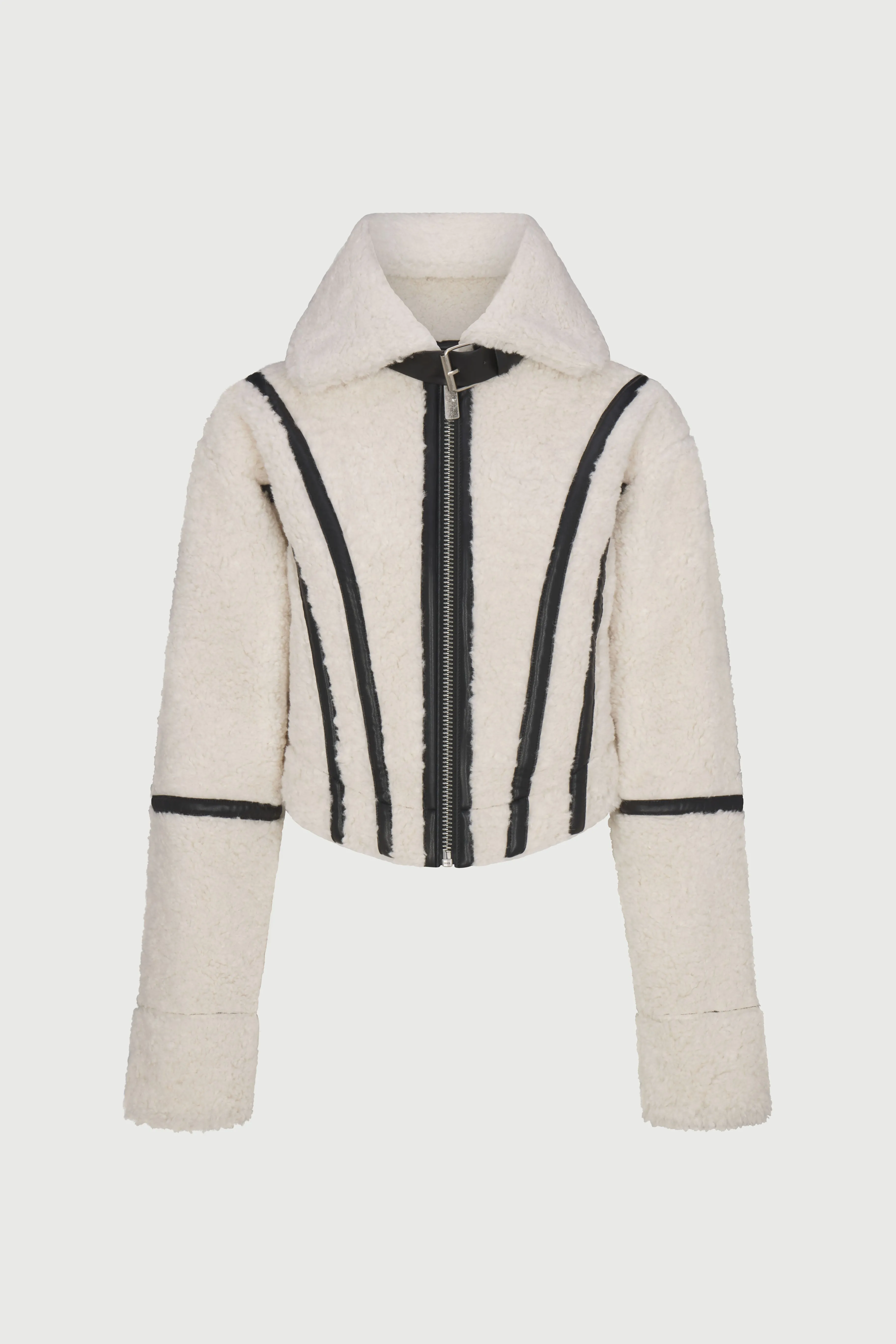 Reversible Vegan Leather Sherpa Jacket