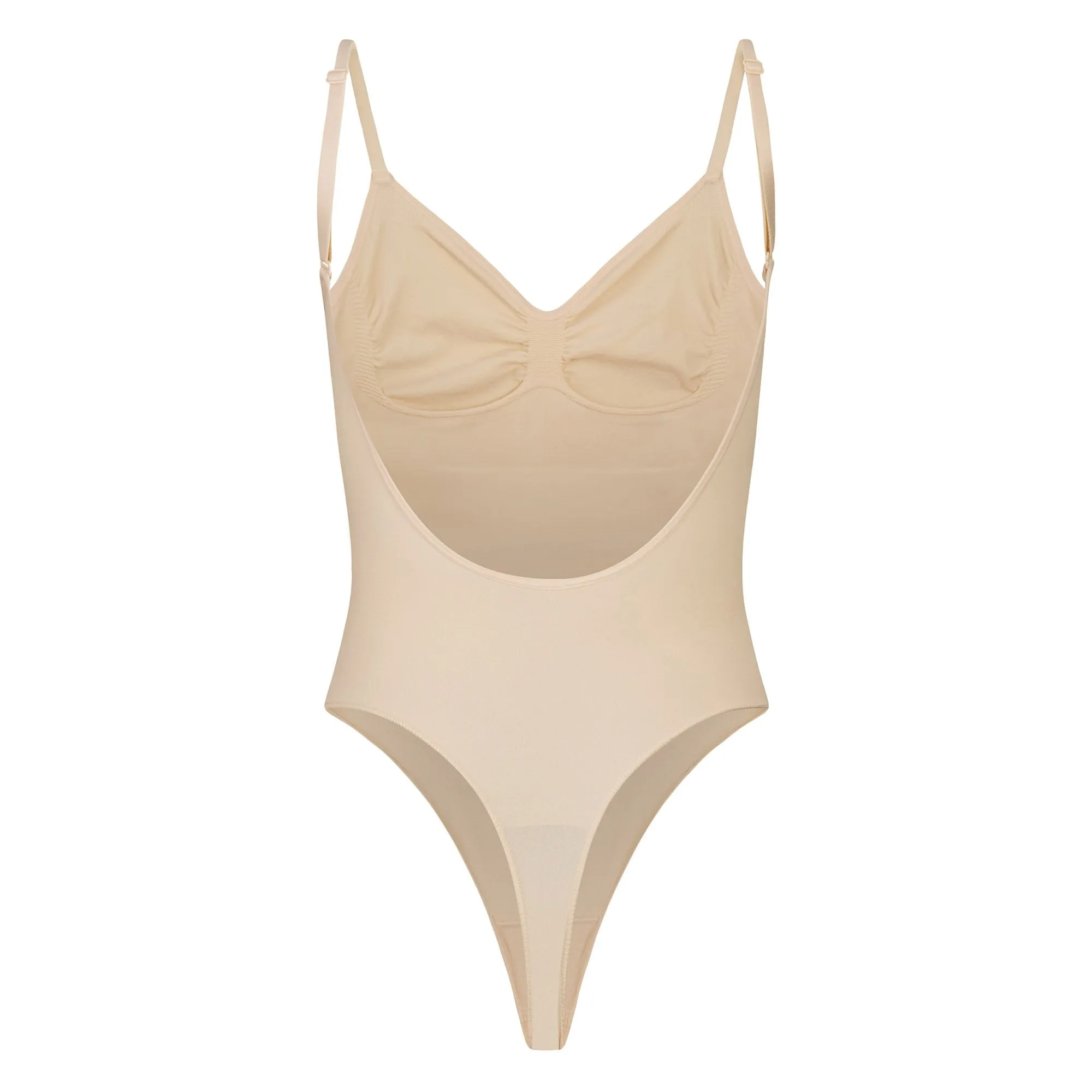 SEAMLESS SCULPT LOW BACK THONG BODYSUIT | SAND
