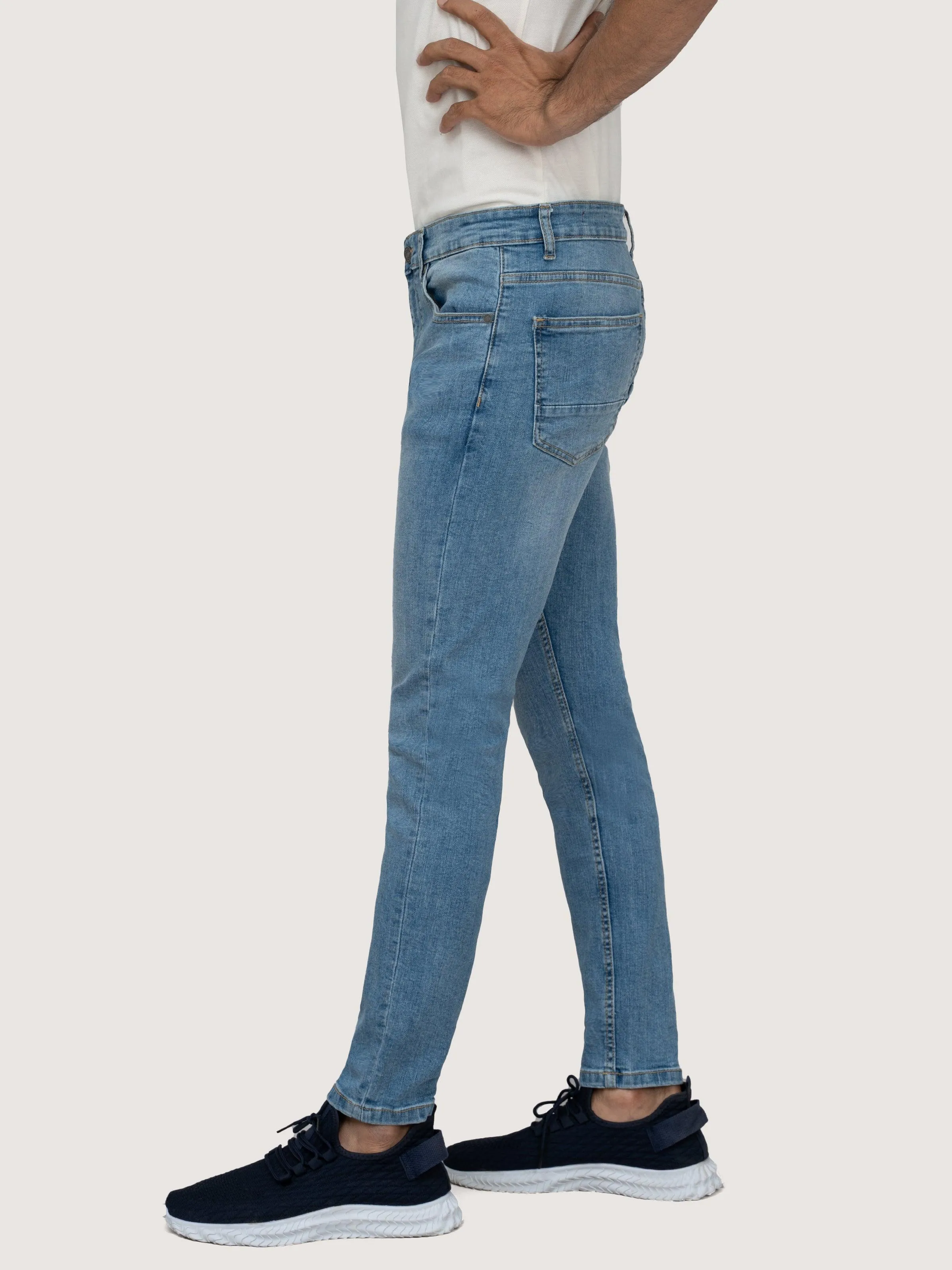 SKINNY LEG DENIM JEANS LIGHT BLUE
