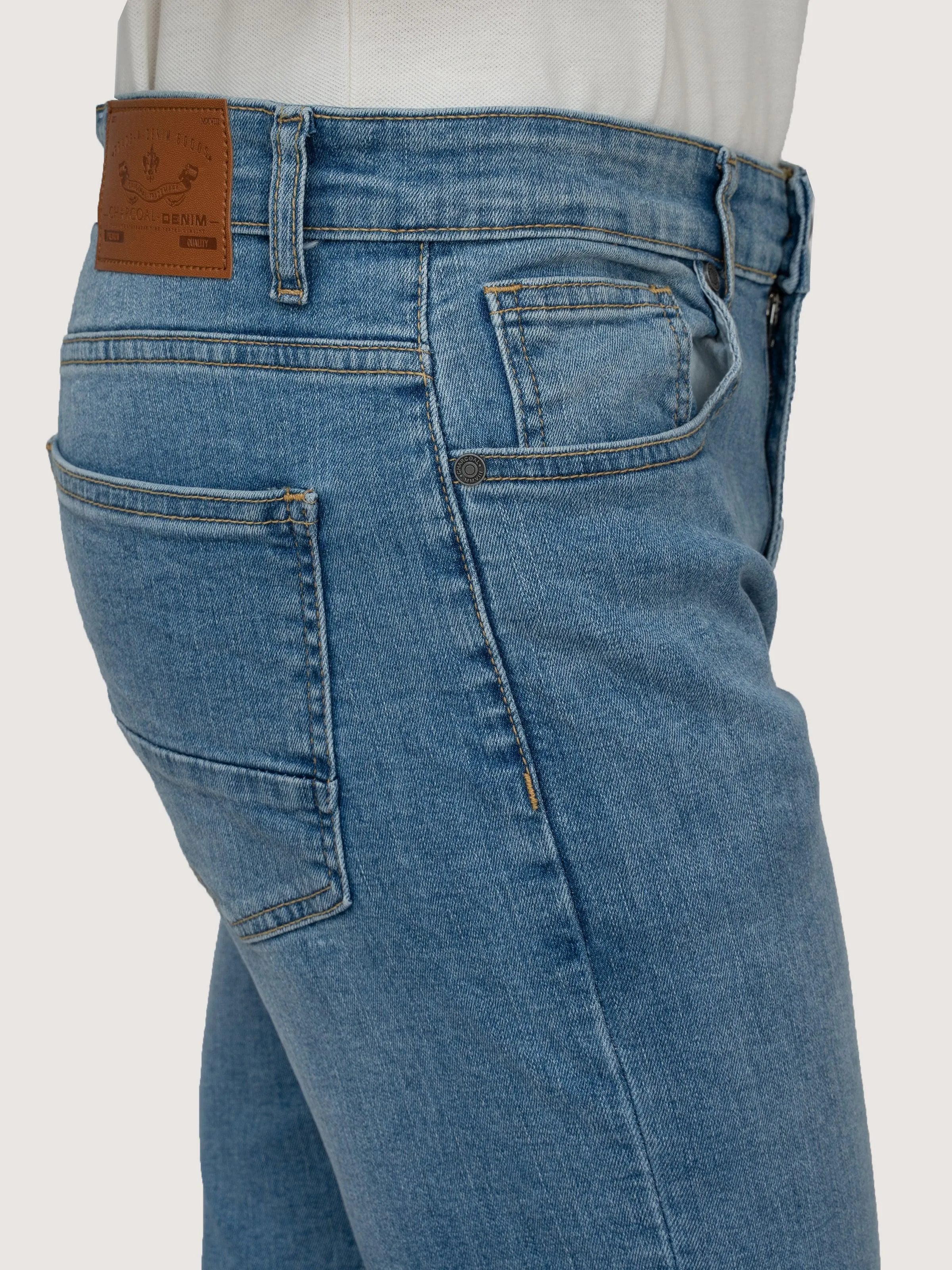 SKINNY LEG DENIM JEANS LIGHT BLUE