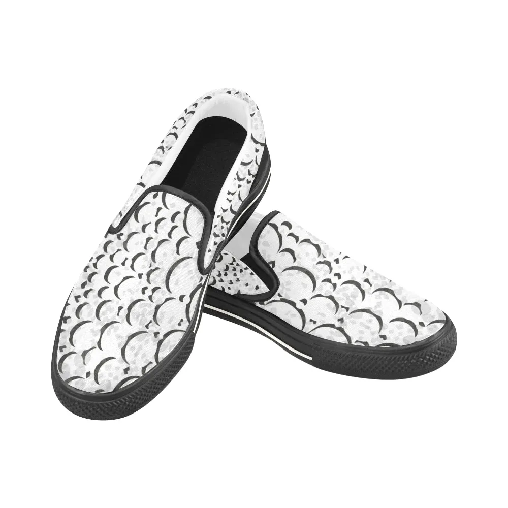 Women's Polka Print Canvas Slip-on Shoes