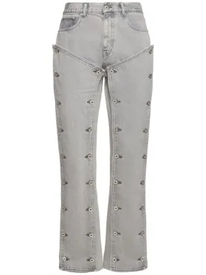Y/PROJECT   Detachable panel midrise straight jeans 